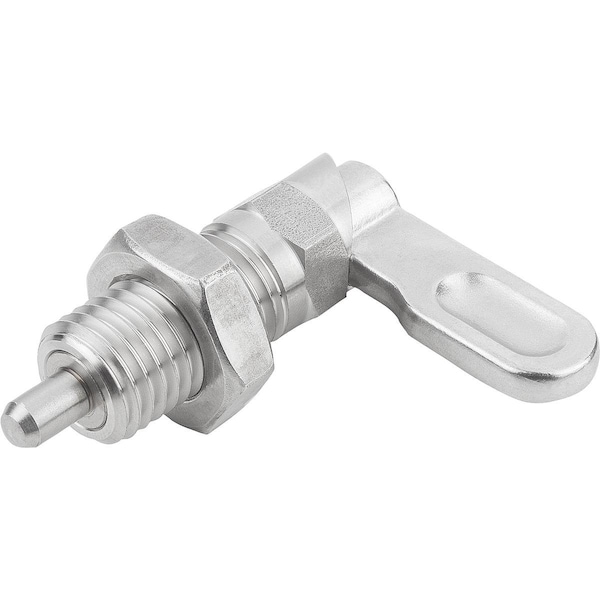 Cam-Action Indexing Plung W. Stop, Left, D=8, M20X1, 5, Form:B, Stainless Steel